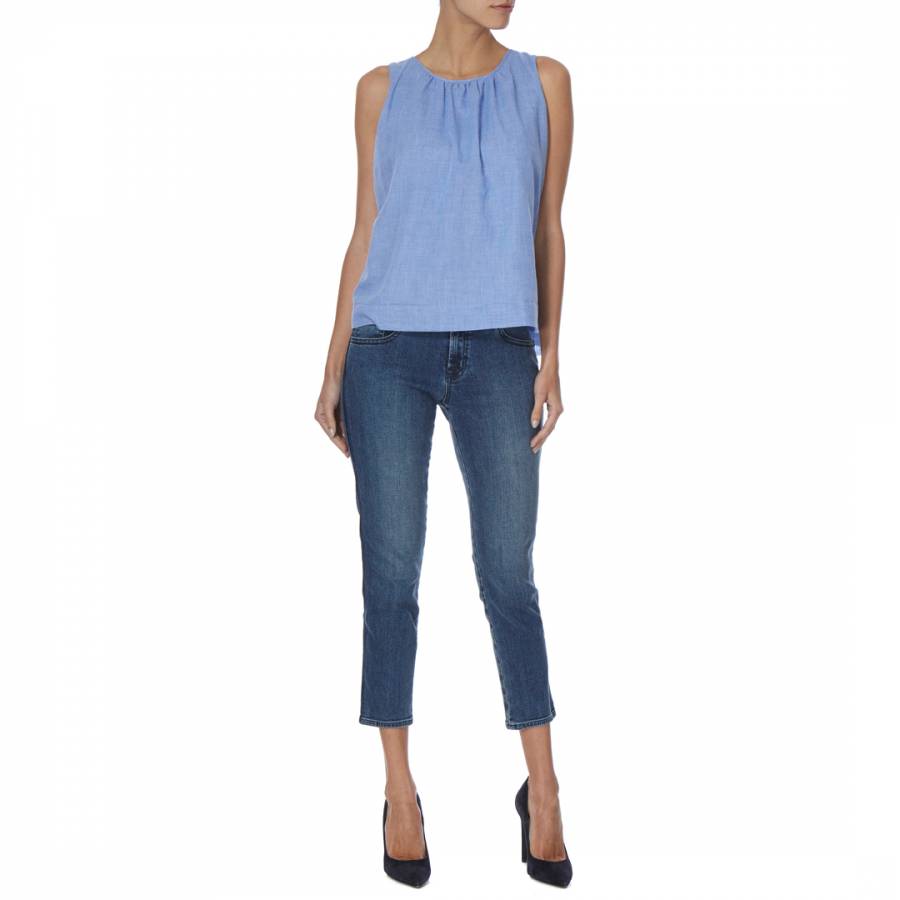 Point Blank Blue Sadey Mid Rise Straight Jeans - BrandAlley