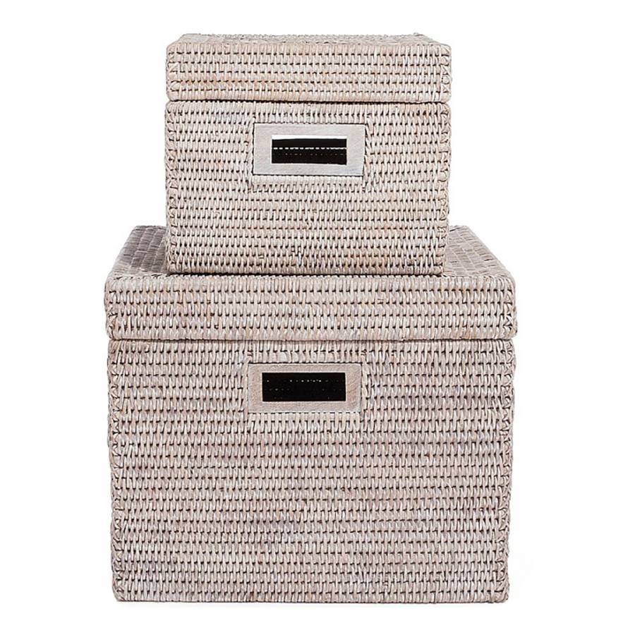 Rattan Boxes - Set Of 2, Natural - BrandAlley
