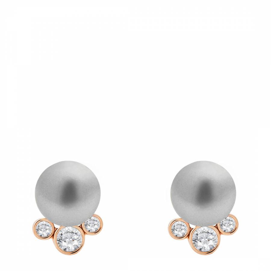 michael kors logo steel crystal earrings