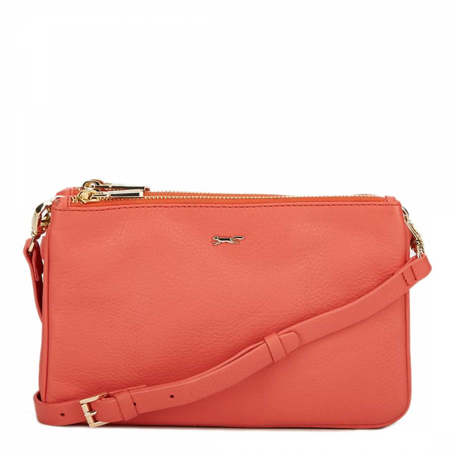 Coral Pink Triplet Leather Bag - BrandAlley