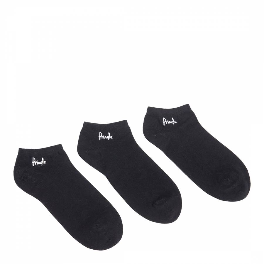 Mens Black Pack of Three Secret Socks - BrandAlley