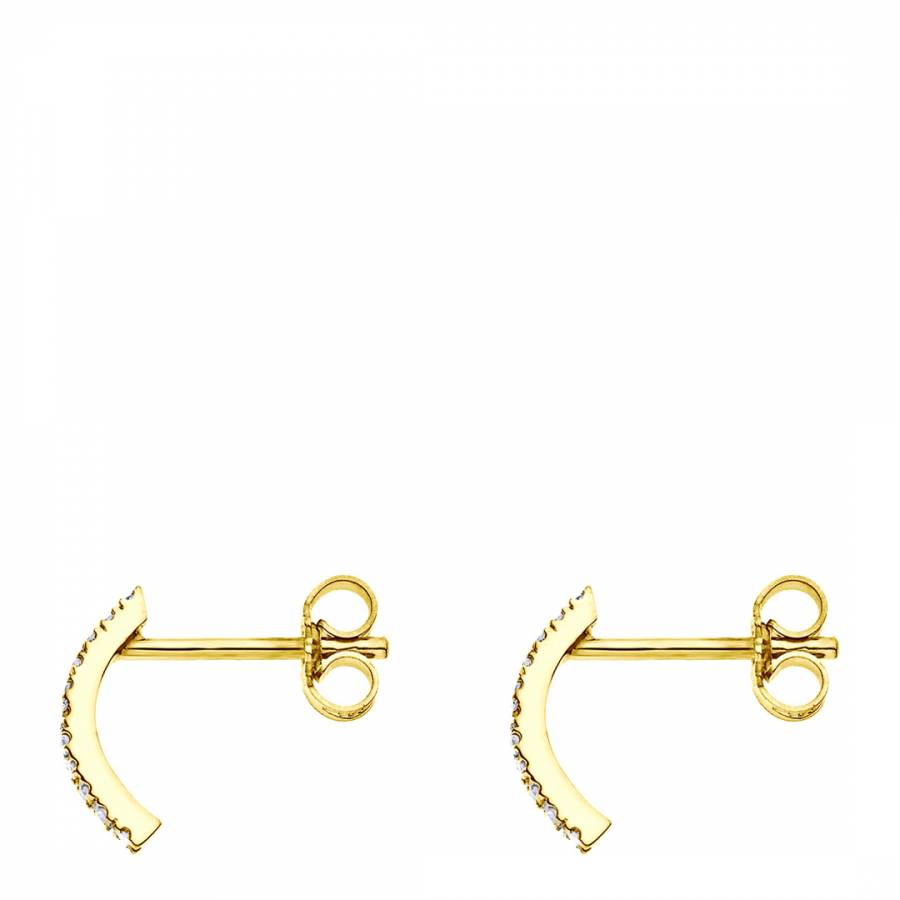 Gold Half Creole Diamonds Earrings - BrandAlley