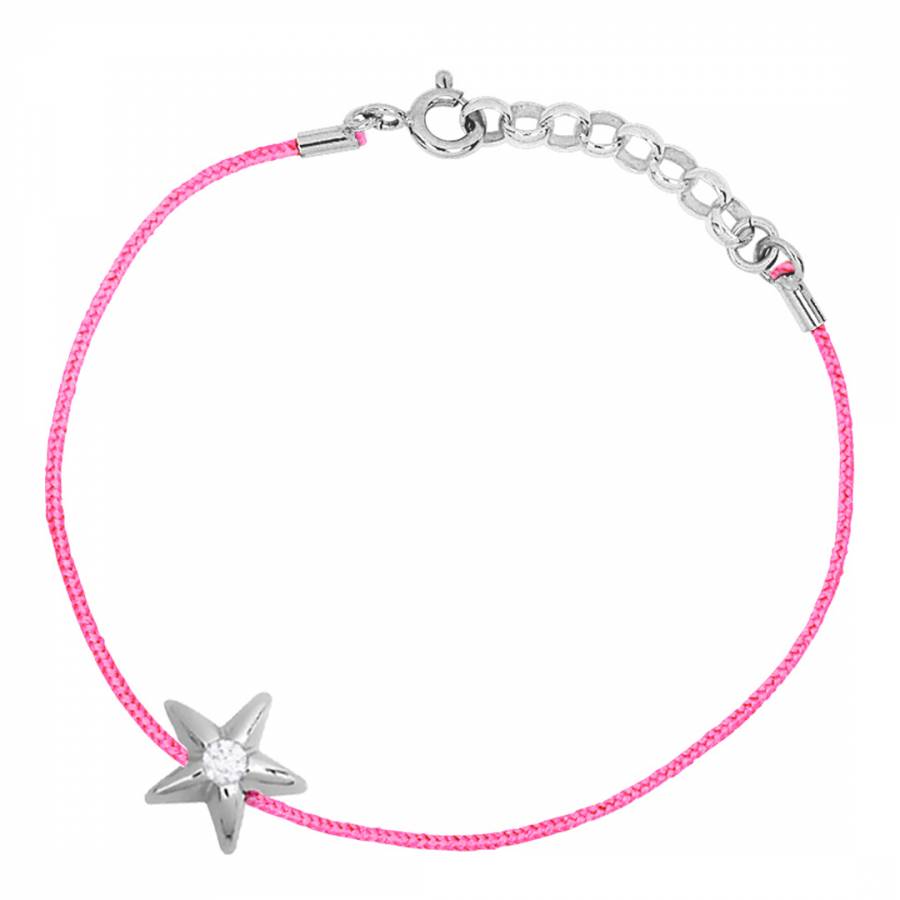 Pink/Silver Star Diamond Bracelet 0.05Cts - BrandAlley