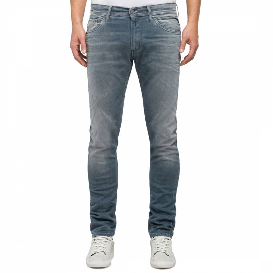 Men's Grey/Blue Stretch Jeans - BrandAlley