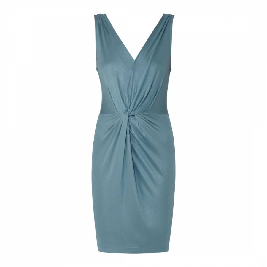Blue Kiera Twist Detail Dress - BrandAlley