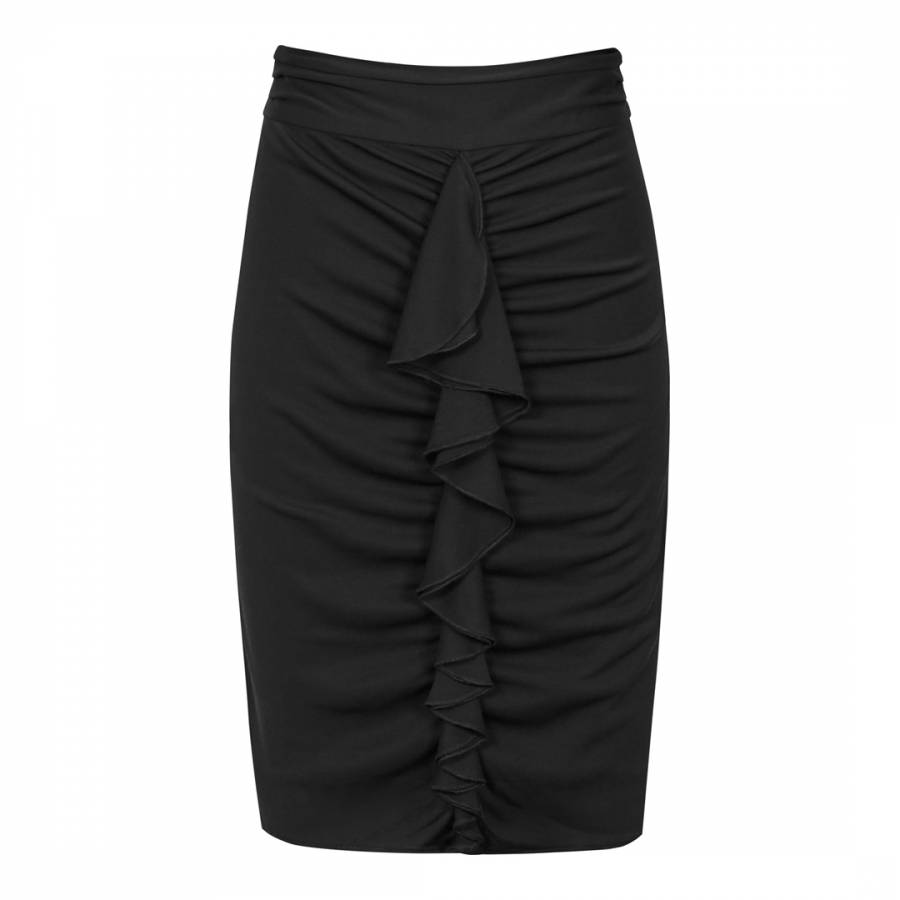Black Chaser Rushed Fitted Skirt - BrandAlley