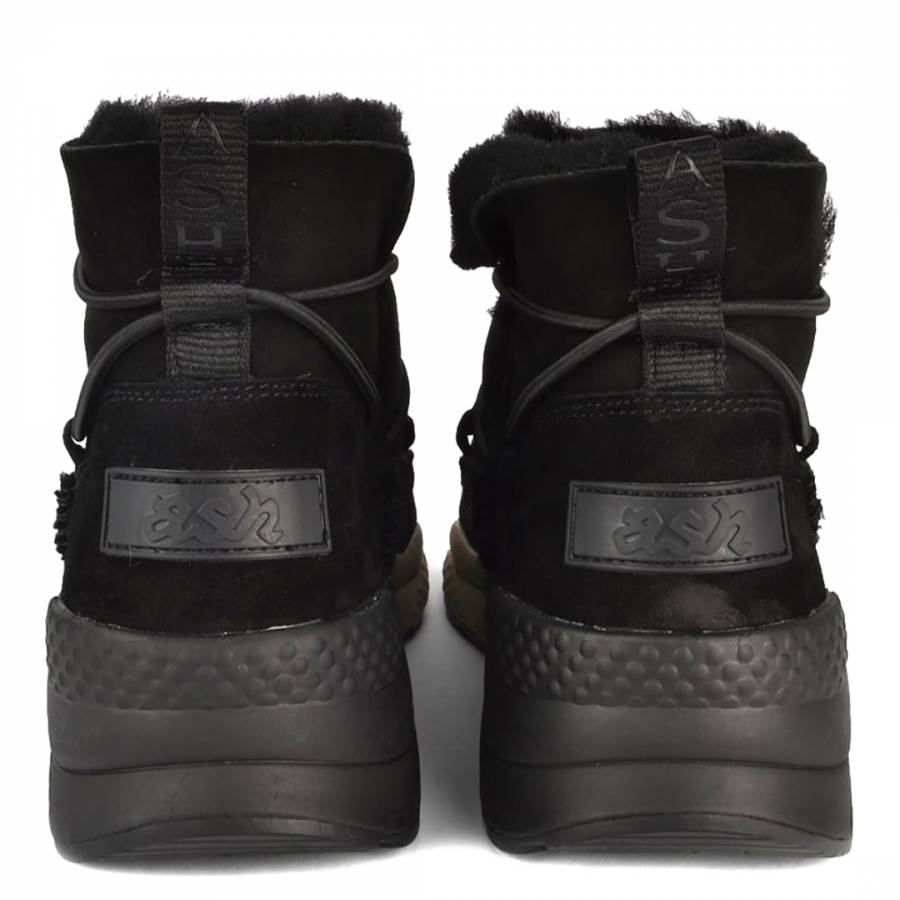 Black Suede Mitsouka Shearling Trainers - BrandAlley