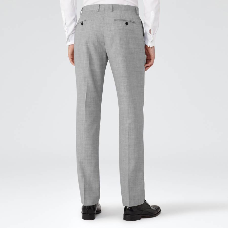 Grey Harry Slim Wool Suit Trousers - BrandAlley