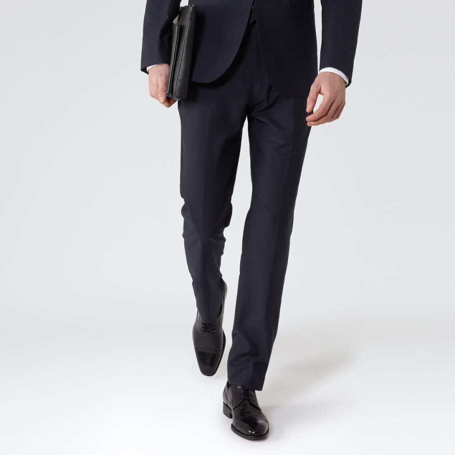 Navy Drifter Slim Wool Suit Trousers - BrandAlley