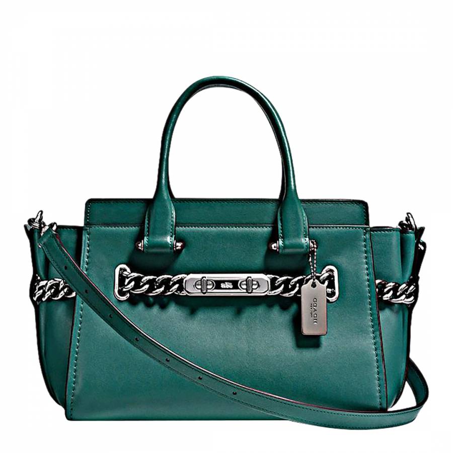 Dark Turquoise ID Glovetanned Leather Refresh Coach 27 Swagger Bag ...