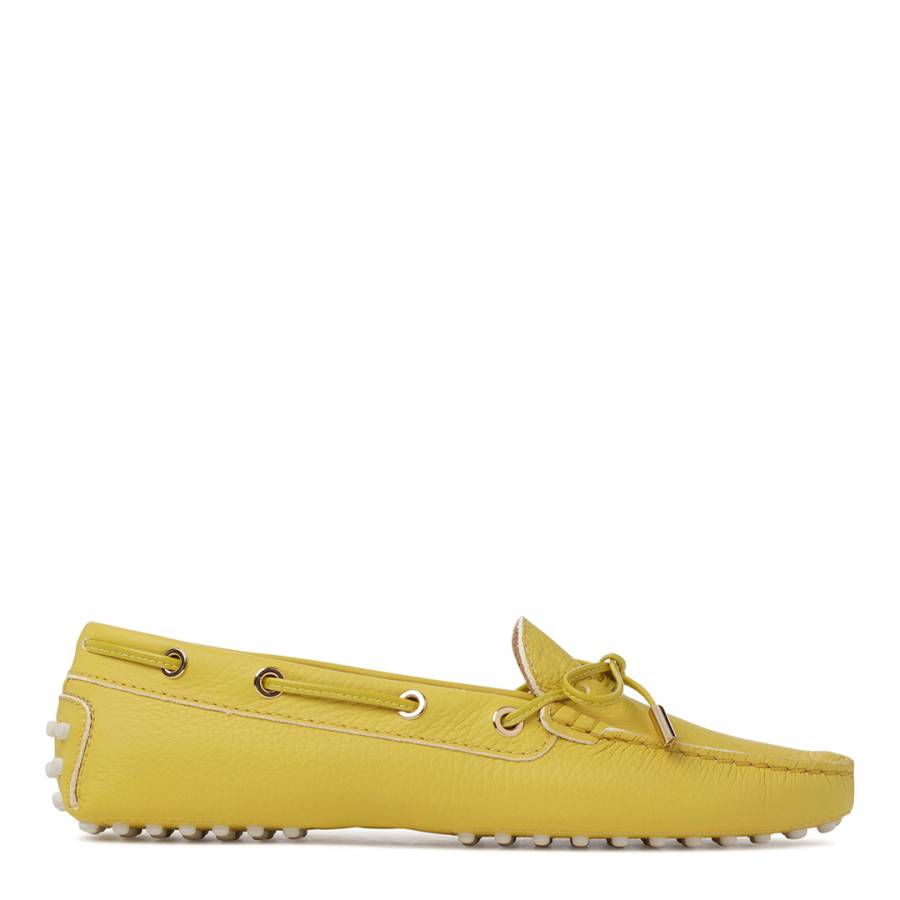 Womens Yellow Leather Gommino Moccasins - BrandAlley
