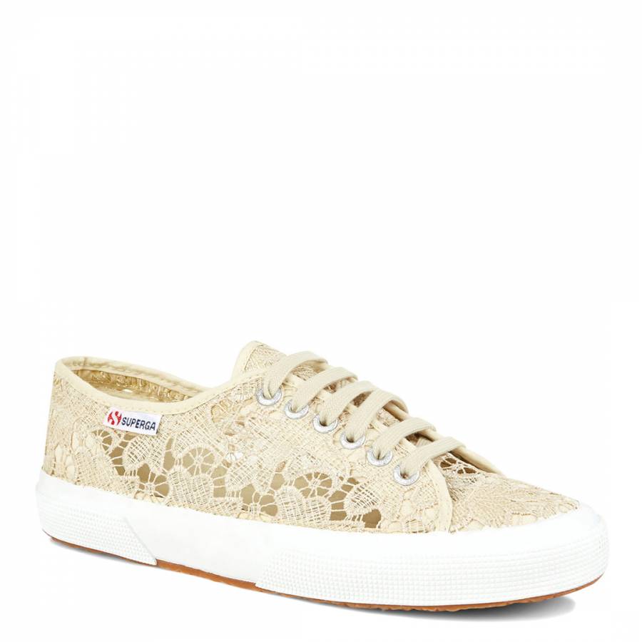 Ivory Macrame Lace Trainers - BrandAlley