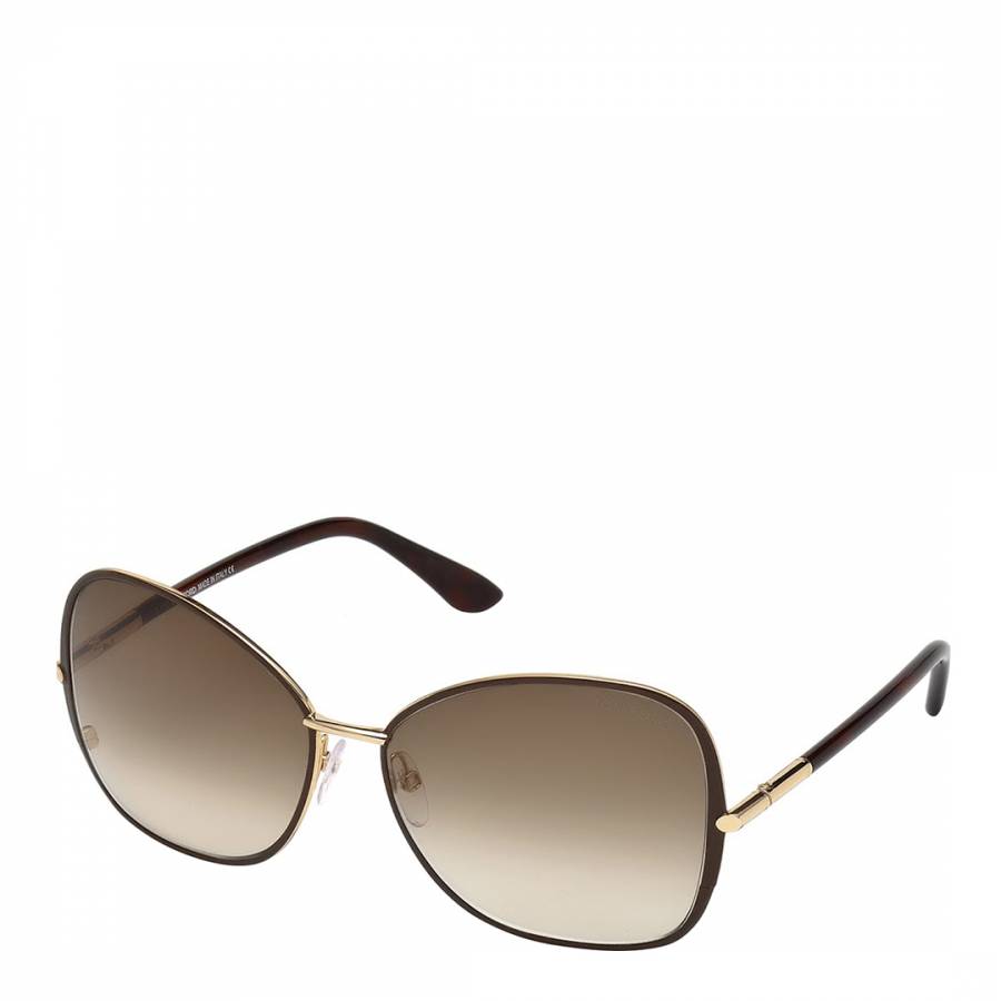 Women's Solange Brown Gold/Graduated Brown Sunglasses 61mm - BrandAlley