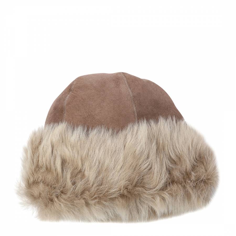 Taupe Toscana Sheepskin Hat - BrandAlley