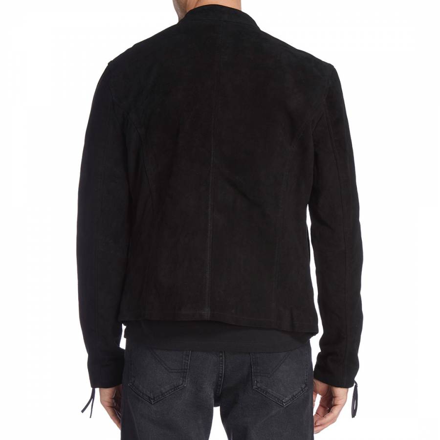 Black Jolt Suede Leather Jacket - BrandAlley