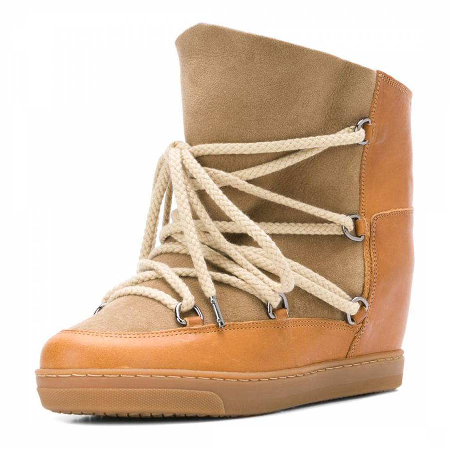 Tan Leather Lace Up Ankle Boots - BrandAlley