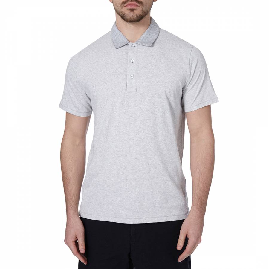 Men's Grey/White Classic Stripe Polo Shirt - BrandAlley