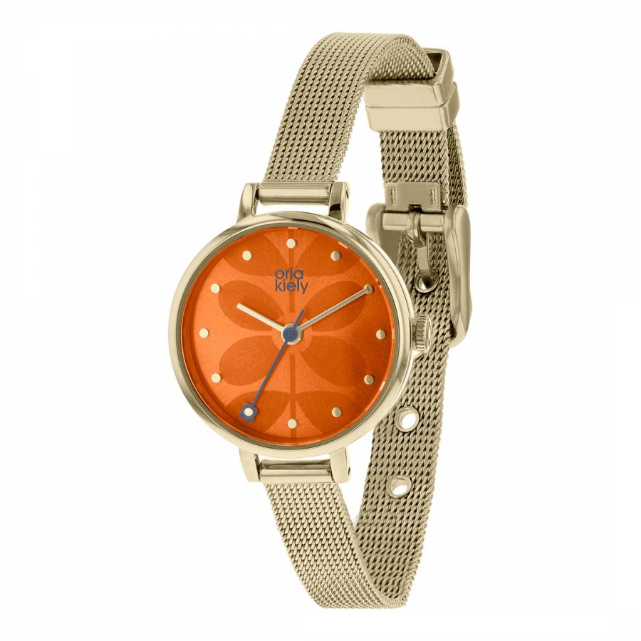 Orange/Gold Quartz Watch - BrandAlley
