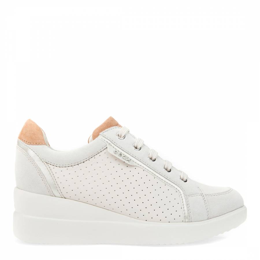 Women's Off White Leather/Suede Platform Trainers - BrandAlley