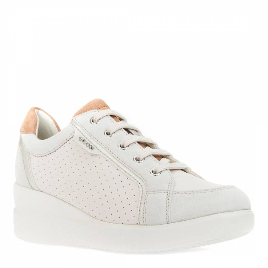 Women's Off White Leather/Suede Platform Trainers - BrandAlley