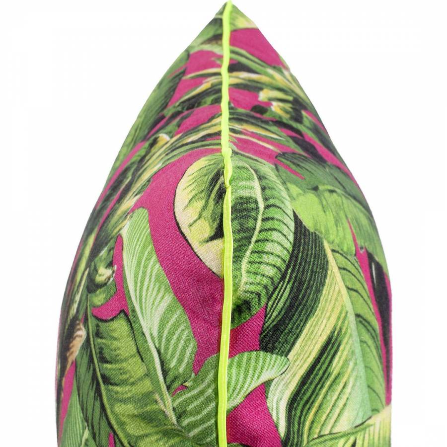 Multi Coloured Pink Palm Cushion Cover 50x50cm - BrandAlley