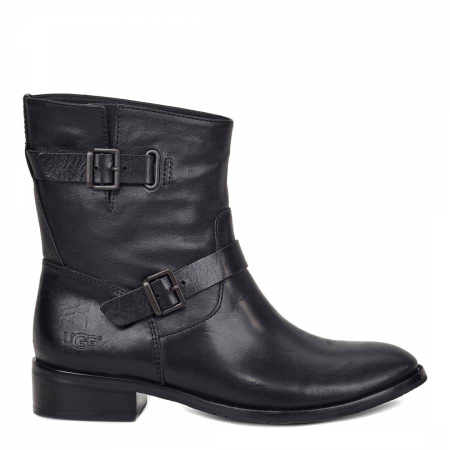 Women's Black Leather Fletcher Ankle Boot - BrandAlley