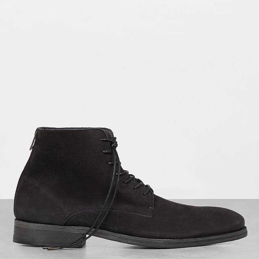 Black Leather Sett Boots - BrandAlley