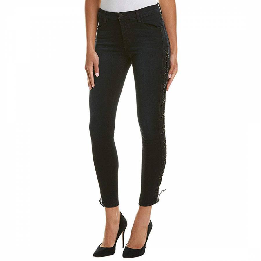 Black Maria High Rise Laced Stretch Jeans - BrandAlley