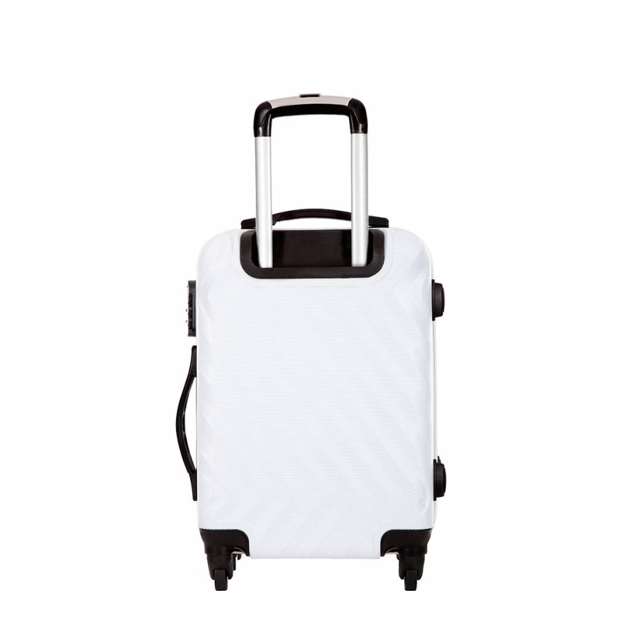 White Funky 4 Wheeled Cabin Suitcase 48cm - BrandAlley