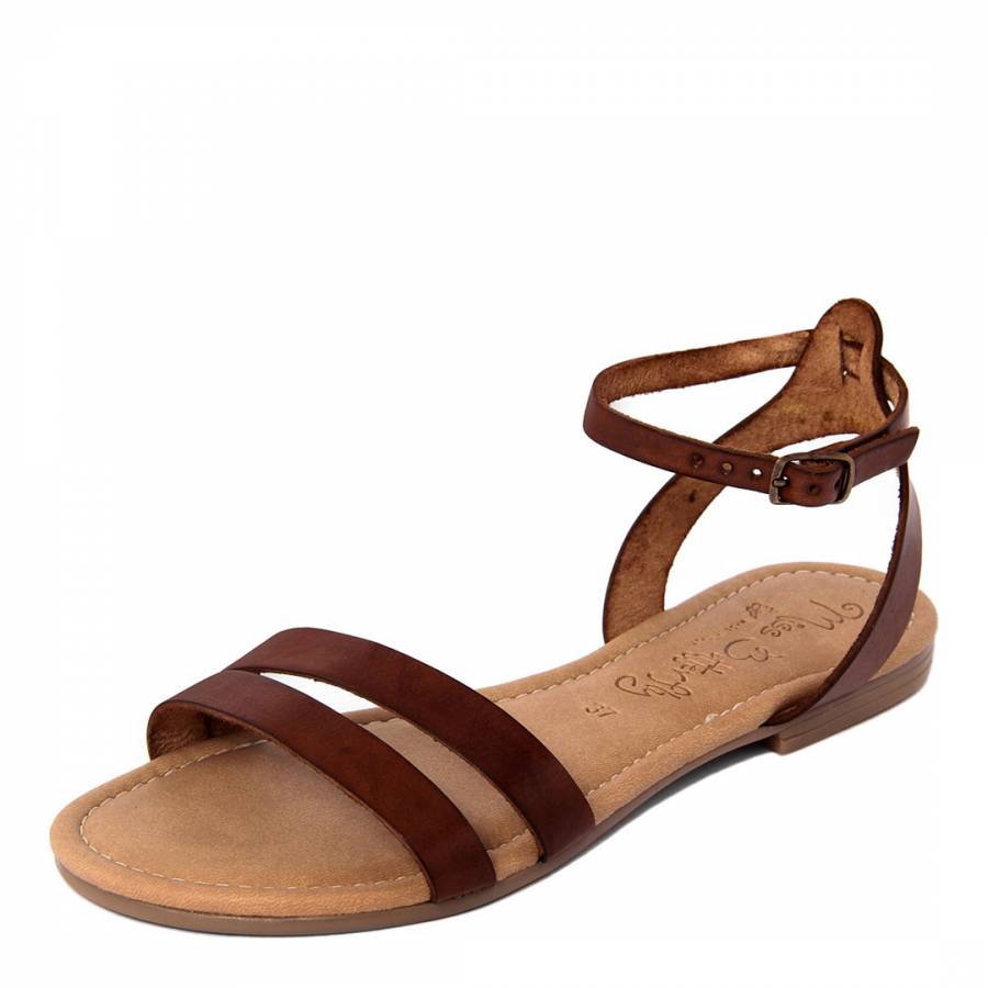 Brown Leather Greek Style Sandal - BrandAlley