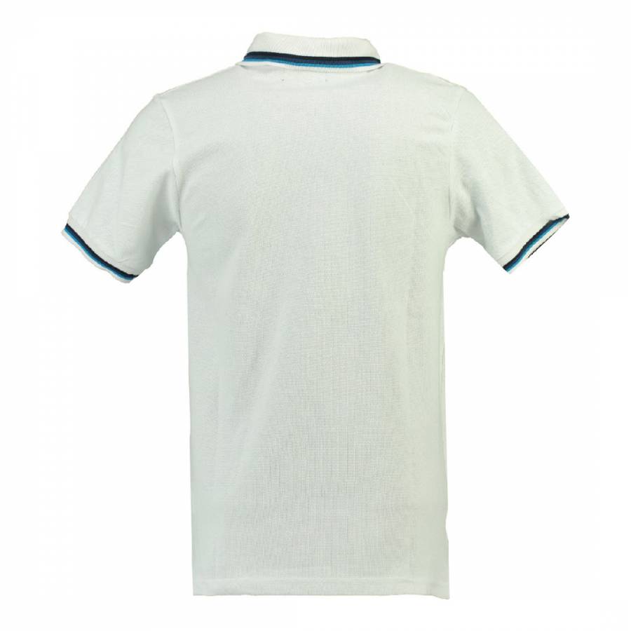 White/Blue Karaibe Cotton Polo Shirt - BrandAlley