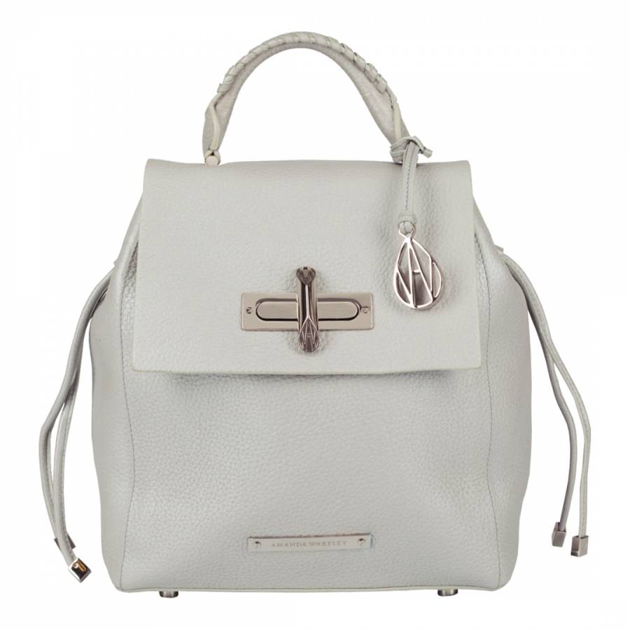 Silver/Cream Leather Micro Elba Backpack - BrandAlley