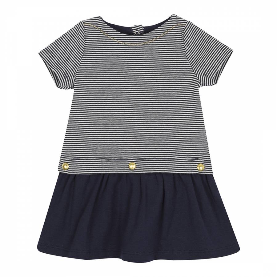 Baby Girl's Navy Milleraies Striped Dress - BrandAlley