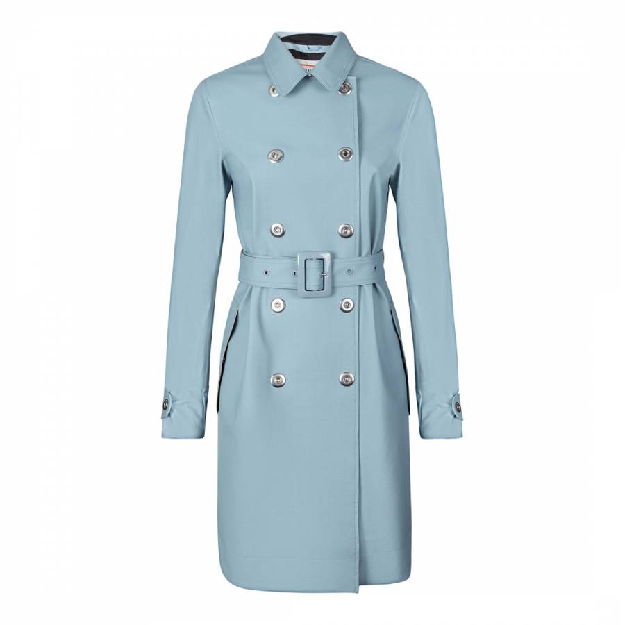 Women's Light Blue Refined Perforated Trench Coat - BrandAlley