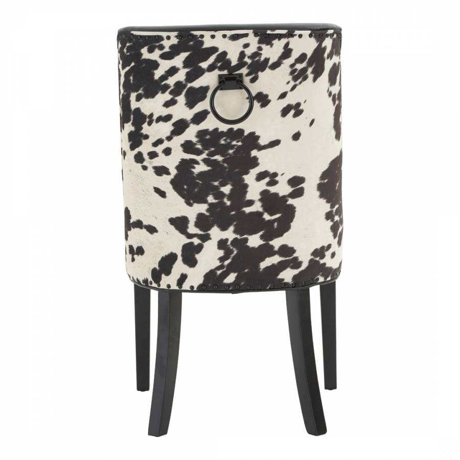 Rodeo Black Leather Effect And Cowhide Dining Chair Brandalley