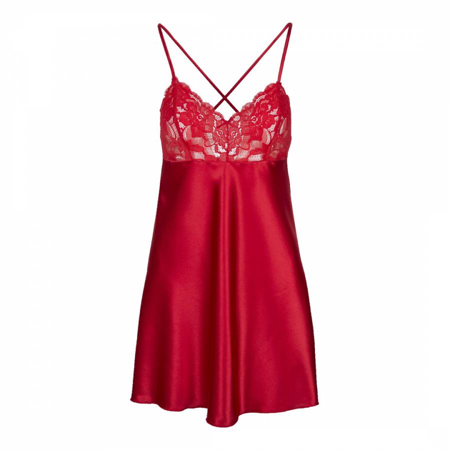 Red Lace Chemise - BrandAlley