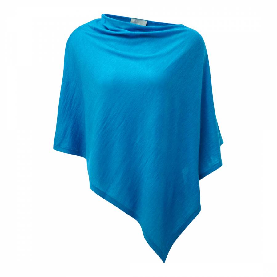 Turquoise Twist Featherweight Cashmere Poncho - BrandAlley