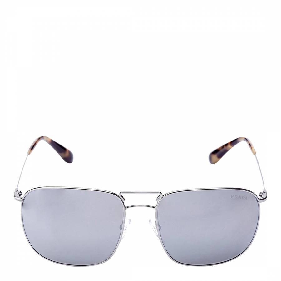 Men's Silver Prada Sunglasses 60mm - BrandAlley