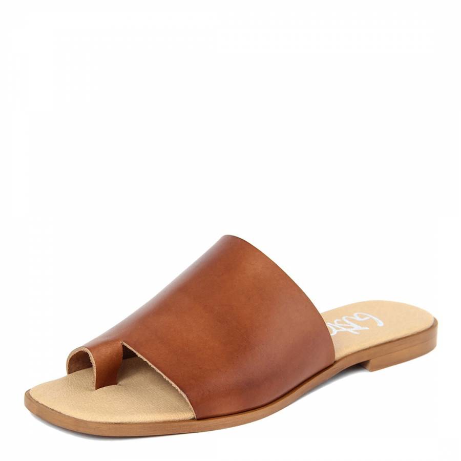 Brown Leather Slip On Sandal - BrandAlley