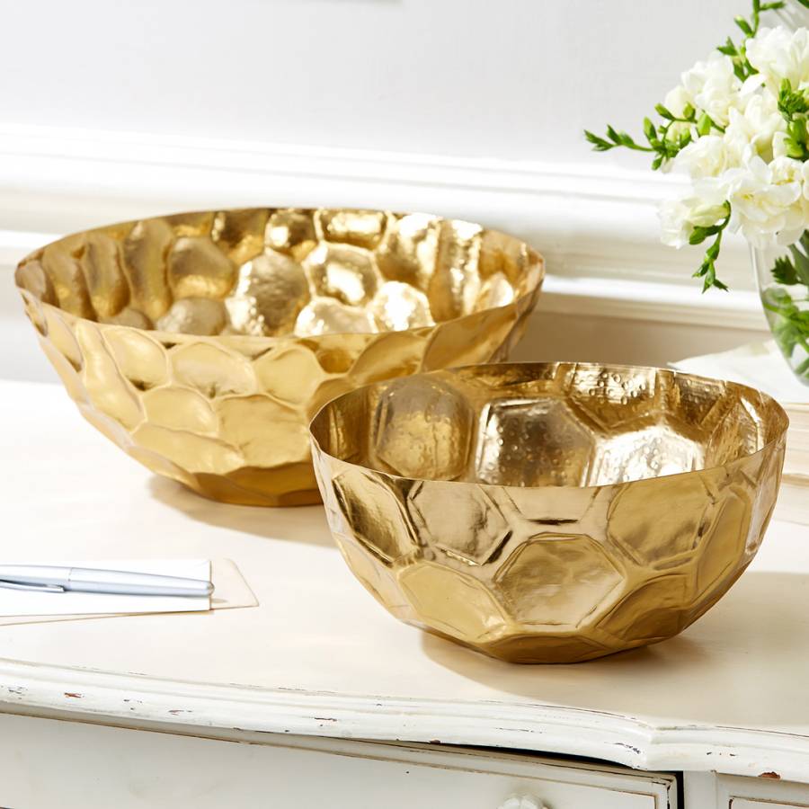 Golden honeycomb bowl