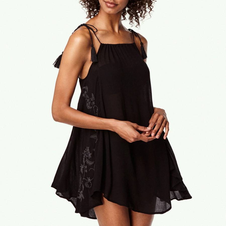 Black Embroidered Short Dress - BrandAlley