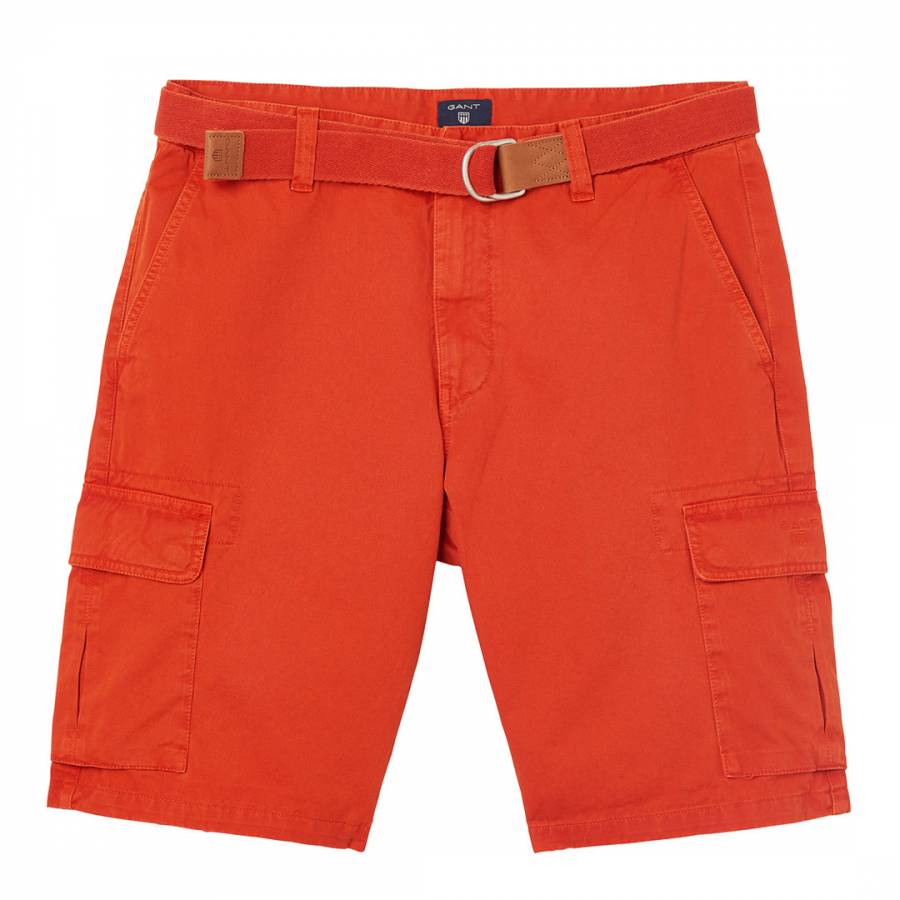 Orange Belted Cargo Shorts - BrandAlley