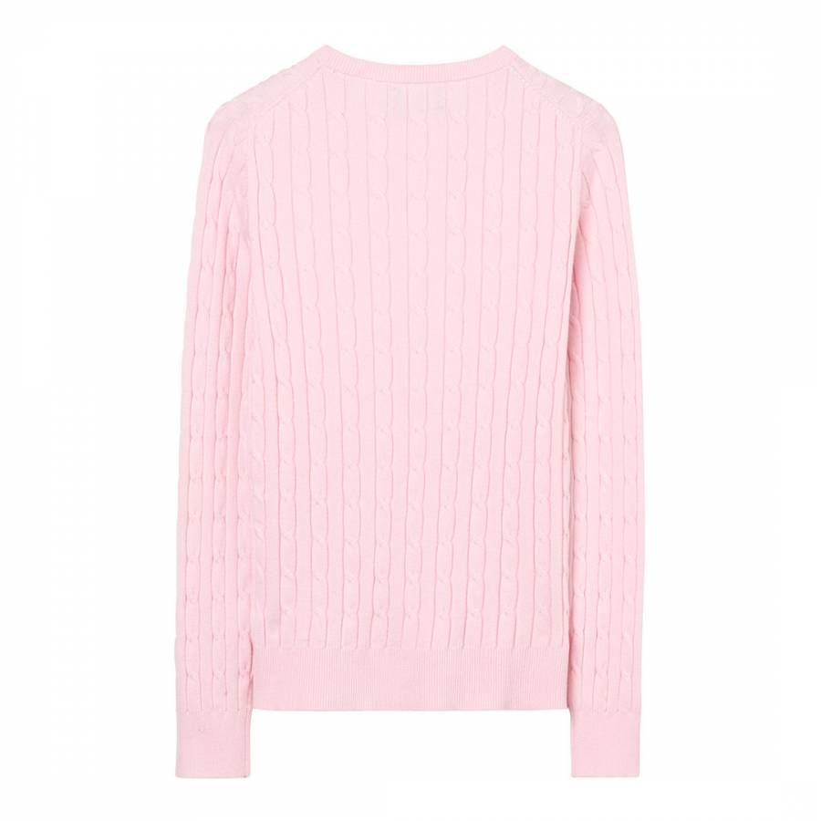Light Pink Crew Neck Cable Jumper - BrandAlley