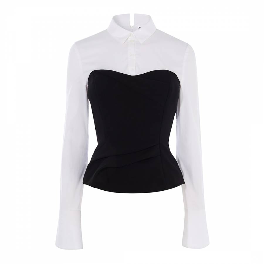 Black & White Corset Shirt - BrandAlley