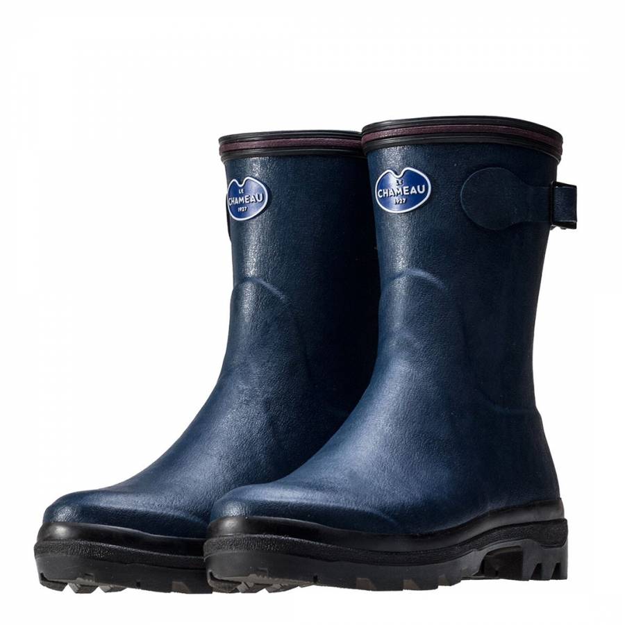 Women's Blue Giverny Low Wellington Boots - BrandAlley