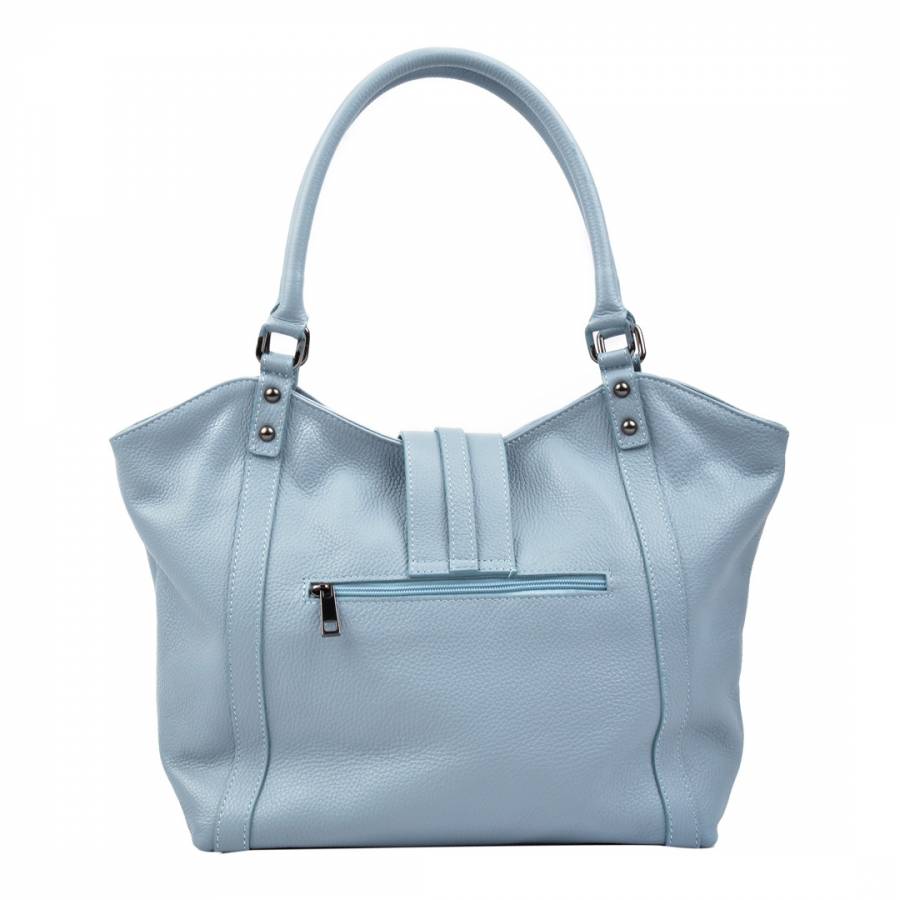 Light Blue Leather Tote Bag - BrandAlley