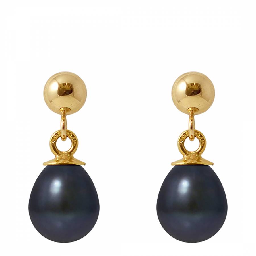 Black/Gold Pearl Earrings - BrandAlley