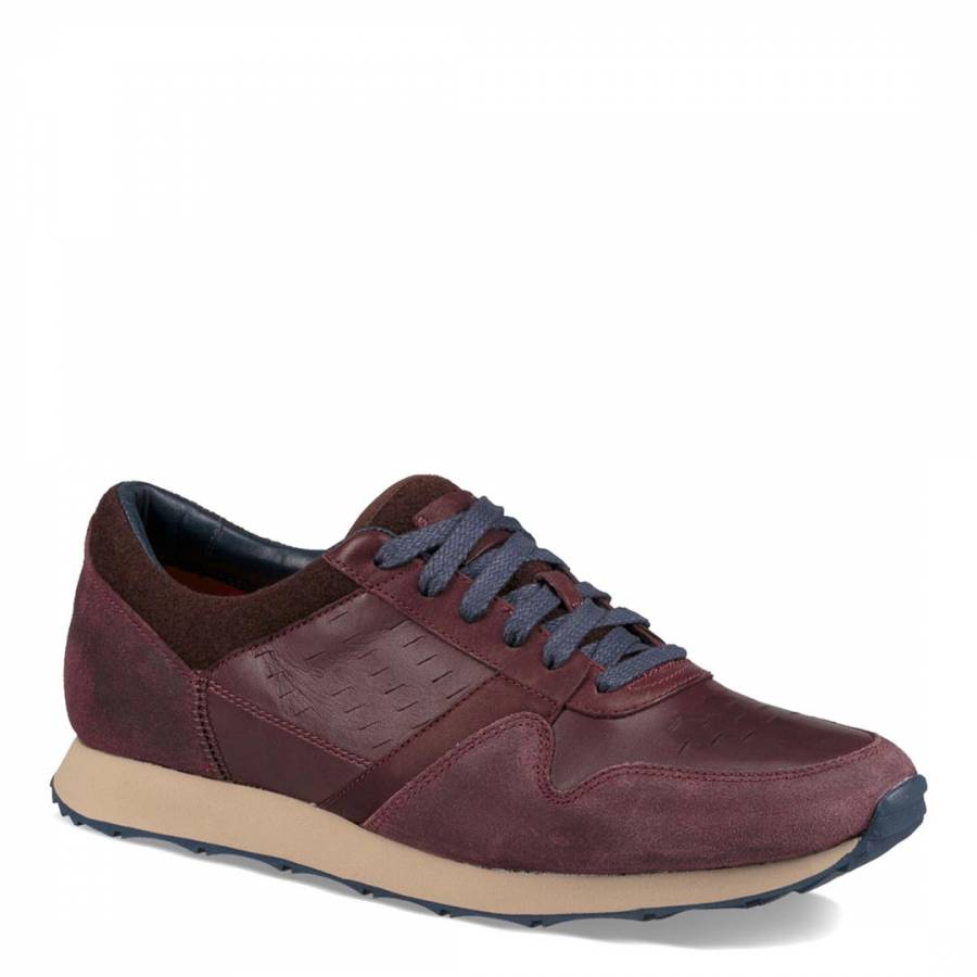 Cordovan Red Leather Trigo Sneakers - BrandAlley