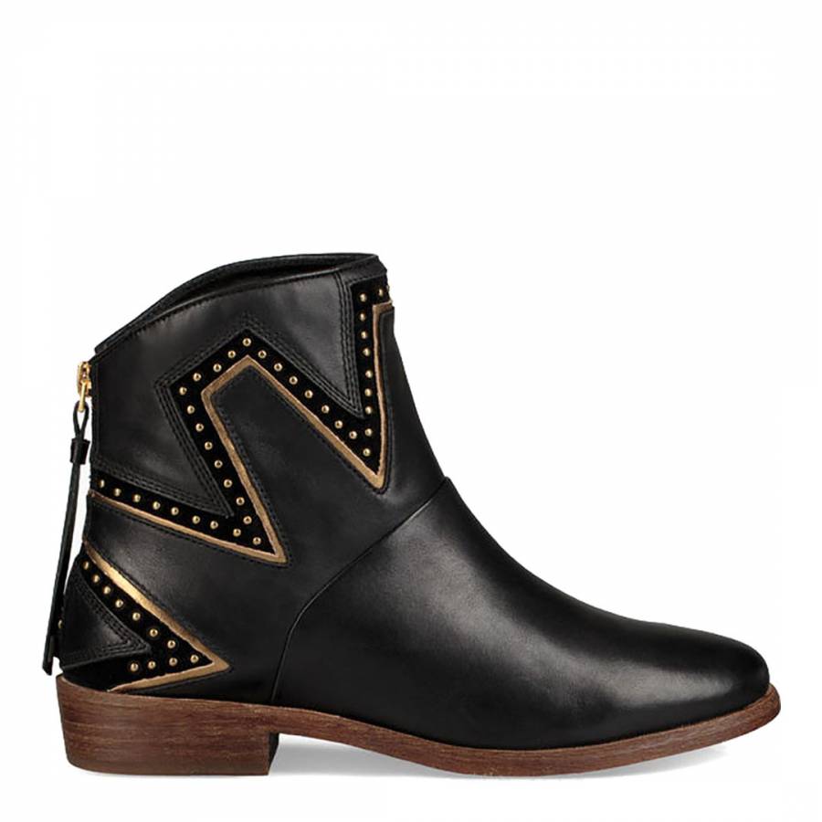 Black Leather Cas Ankle Boots - BrandAlley