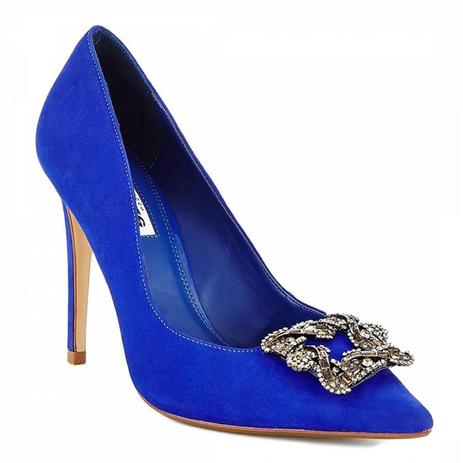 blue suede court shoes uk